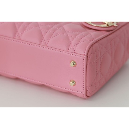 Replica Dior Mini Lady Dior Bag Cannage Pink