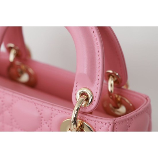 Replica Dior Mini Lady Dior Bag Cannage Pink