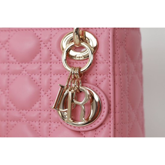 Replica Dior Mini Lady Dior Bag Cannage Pink