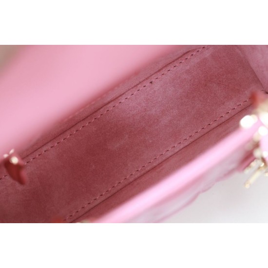 Replica Dior Mini Lady Dior Bag Cannage Pink