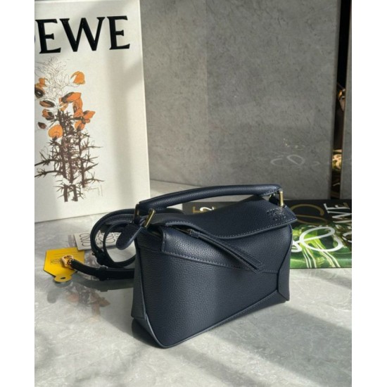 Replica Loewe Puzzle Mini Bag Navy Blue Grained Calfskin Replica Loewe Puzzle Mini Bag Navy Blue Grained Calfskin