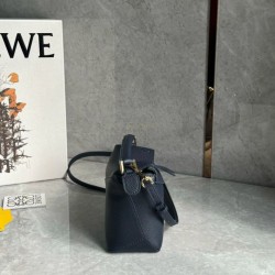 Replica Loewe Puzzle Mini Bag Navy Blue Grained Calfskin