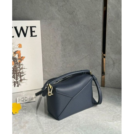 Replica Loewe Puzzle Mini Bag Navy Blue Grained Calfskin Replica Loewe Puzzle Mini Bag Navy Blue Grained Calfskin