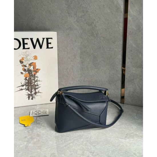 Replica Loewe Puzzle Mini Bag Navy Blue Grained Calfskin Replica Loewe Puzzle Mini Bag Navy Blue Grained Calfskin