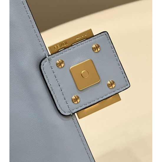 Replica Fendi Medium Baguette Bag FF Nappa Blue Replica Fendi Medium Baguette Bag FF Nappa Blue