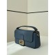 Replica Fendi Medium Baguette Selleria bag with 612 hand-sewn topstitche Blue Replica Fendi Medium Baguette Selleria bag with 612 hand-sewn topstitche Blue