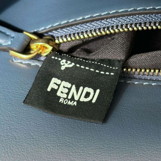 Replica Fendi Medium Baguette Selleria bag with 612 hand-sewn topstitche Blue Replica Fendi Medium Baguette Selleria bag with 612 hand-sewn topstitche Blue