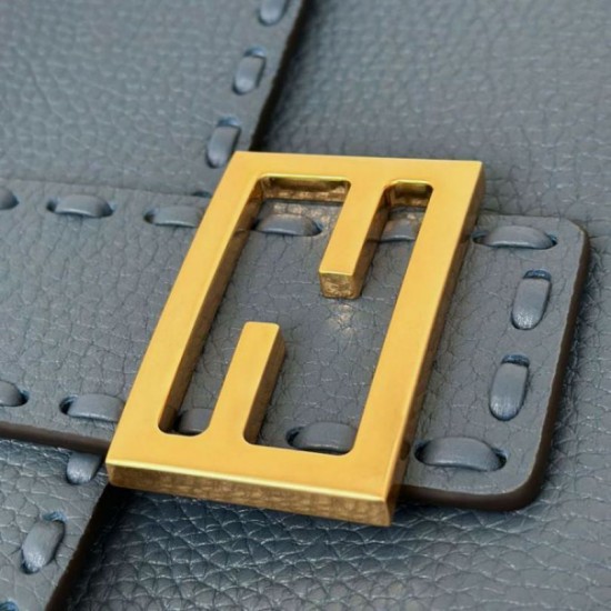 Replica Fendi Medium Baguette Selleria bag with 612 hand-sewn topstitche Blue Replica Fendi Medium Baguette Selleria bag with 612 hand-sewn topstitche Blue