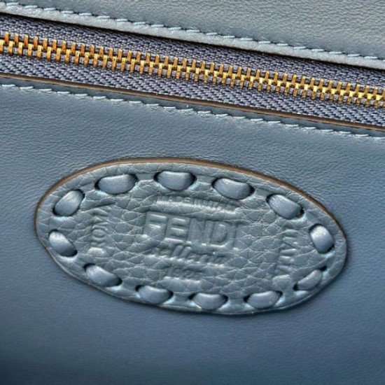 Replica Fendi Medium Baguette Selleria bag with 612 hand-sewn topstitche Blue Replica Fendi Medium Baguette Selleria bag with 612 hand-sewn topstitche Blue