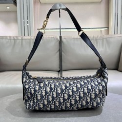 Replica Dior Small/Medium D-Journey Bag Dior Oblique Jacquard Blue
