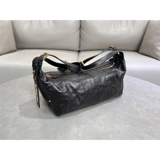Dior Small/Medium D-Journey Flat Macrocannage Bag Crinkled Black Dior Small/Medium D-Journey Flat Macrocannage Bag Crinkled Black