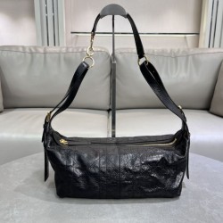 Dior Small/Medium D-Journey Flat Macrocannage Bag Crinkled Black