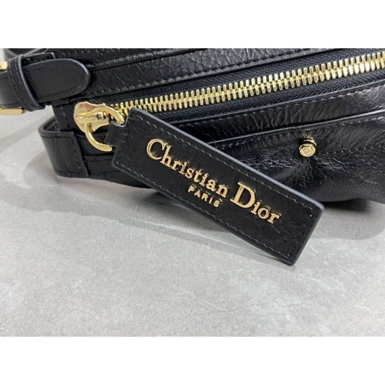 Dior Small/Medium D-Journey Flat Macrocannage Bag Crinkled Black Dior Small/Medium D-Journey Flat Macrocannage Bag Crinkled Black