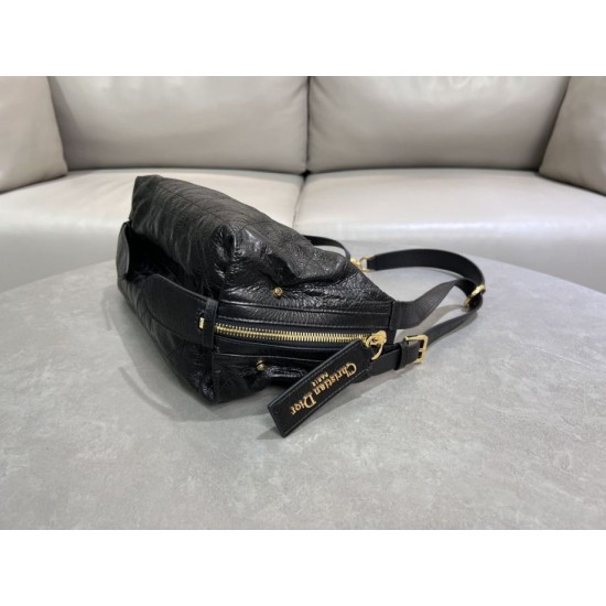 Dior Small/Medium D-Journey Flat Macrocannage Bag Crinkled Black Dior Small/Medium D-Journey Flat Macrocannage Bag Crinkled Black