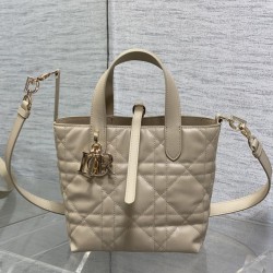 Replica Dior Small/Medium Dior Toujours Vertical Tote Bag Apricot