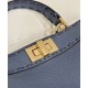 Replica Fendi Peekaboo ISeeU Small Selleria bag with 556 hand-sewn topstitches Blue Replica Fendi Peekaboo ISeeU Small Selleria bag with 556 hand-sewn topstitches Blue