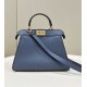 Replica Fendi Peekaboo ISeeU Small Selleria bag with 556 hand-sewn topstitches Blue Replica Fendi Peekaboo ISeeU Small Selleria bag with 556 hand-sewn topstitches Blue