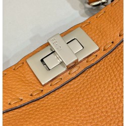Replica Fendi Peekaboo ISeeU Small Selleria bag with 556 hand-sewn topstitches Brown Replica Fendi Peekaboo ISeeU Small Selleria bag with 556 hand-sewn topstitches Brown