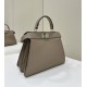 Replica Fendi Peekaboo ISeeU Small Selleria bag with 556 hand-sewn topstitches Gray Replica Fendi Peekaboo ISeeU Small Selleria bag with 556 hand-sewn topstitches Gray