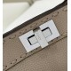 Replica Fendi Peekaboo ISeeU Small Selleria bag with 556 hand-sewn topstitches Gray Replica Fendi Peekaboo ISeeU Small Selleria bag with 556 hand-sewn topstitches Gray