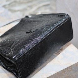 Replica YSL Saint Laurent Niki Large Shopping Crinkled Vintage Bag Black Replica YSL Saint Laurent Niki Large Shopping Crinkled Vintage Bag Black