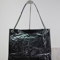 Replica YSL Saint Laurent Niki Large Shopping Crinkled Vintage Bag Black