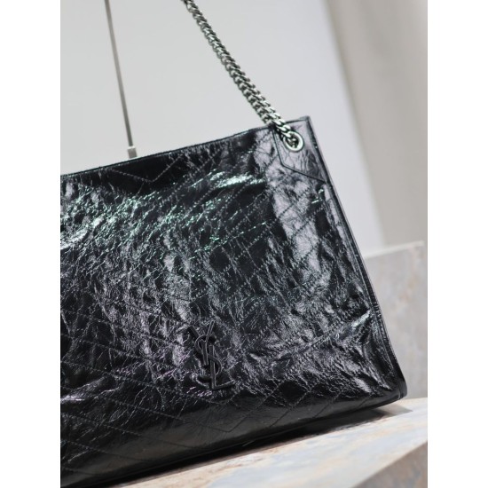 Replica YSL Saint Laurent Niki Large Shopping Crinkled Vintage Bag Black