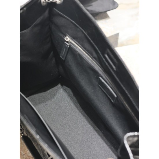 Replica YSL Saint Laurent Niki Large Shopping Crinkled Vintage Bag Black