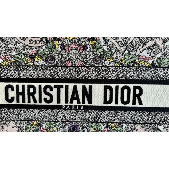 Replica Dior Medium Dior Book Tote Bag Embroidery with Multicolor Dior Around the World Motif Replica Dior Medium Dior Book Tote Bag Embroidery with Multicolor Dior Around the World Motif