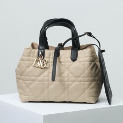 Replica Dior Medium Dior Toujours Macrocannage Bag Beige/Black