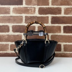Replica Gucci Mini bamboo top handle tote bag 805832 Black