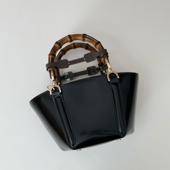 Replica Gucci Mini bamboo top handle tote bag 805832 Black