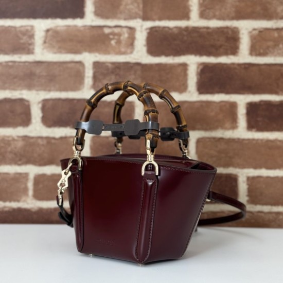 Replica Gucci Mini bamboo top handle tote bag 805832 Red