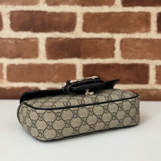 Replica Gucci 815206 Horsebit 1955 Soft small top handle bag Black