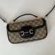 Replica Gucci 815206 Horsebit 1955 Soft small top handle bag Black
