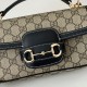 Replica Gucci 815206 Horsebit 1955 Soft small top handle bag Black