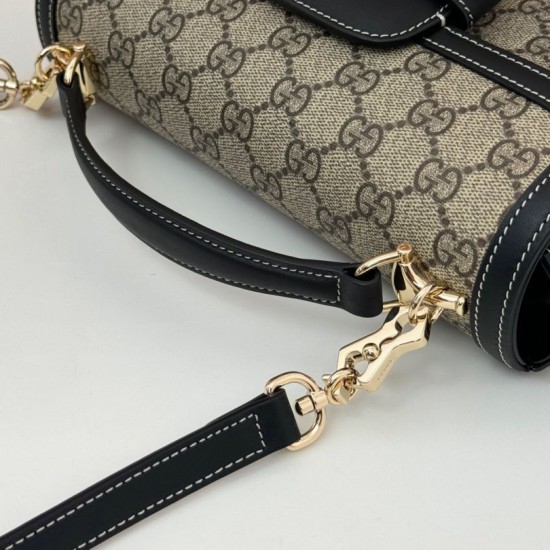 Replica Gucci 815206 Horsebit 1955 Soft small top handle bag Black