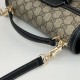 Replica Gucci 815206 Horsebit 1955 Soft small top handle bag Black