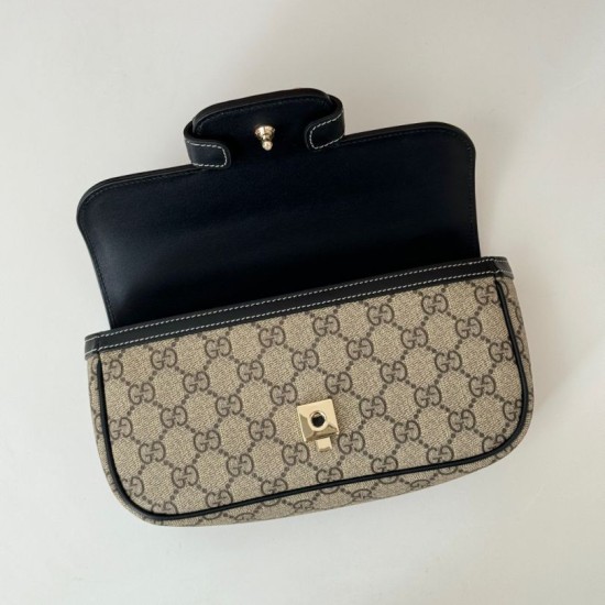 Replica Gucci 815206 Horsebit 1955 Soft small top handle bag Black