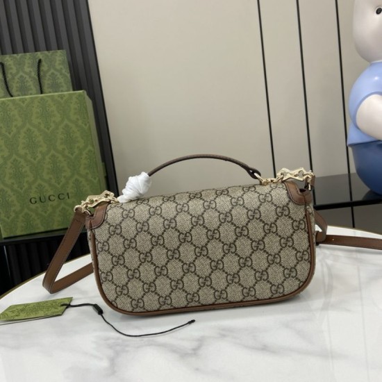 Replica Gucci 815206 Horsebit 1955 Soft small top handle bag Brown
