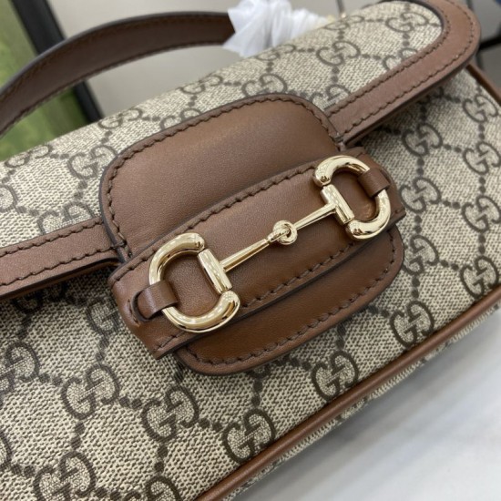 Replica Gucci 815206 Horsebit 1955 Soft small top handle bag Brown