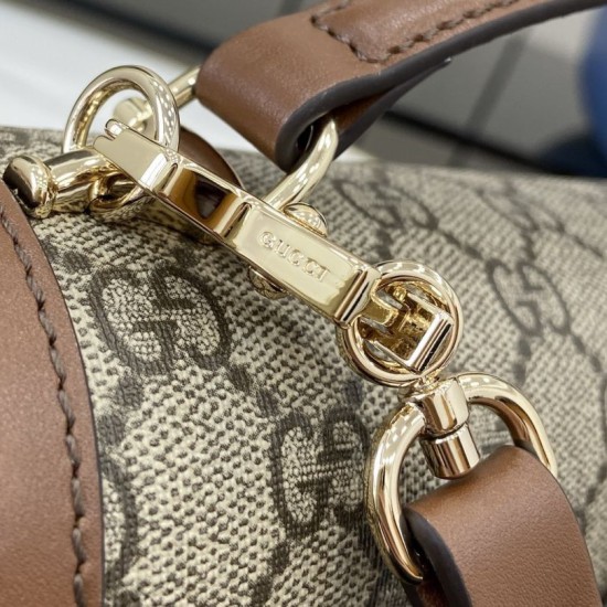 Replica Gucci 815206 Horsebit 1955 Soft small top handle bag Brown