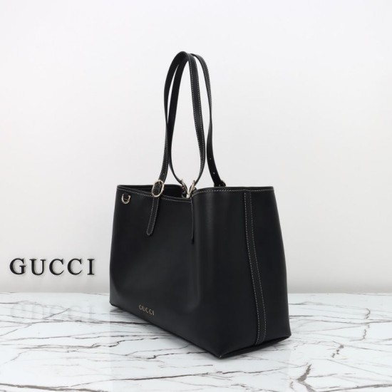 Replica Gucci GG Emblem Medium Tote Bag 815213 Black