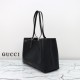 Replica Gucci GG Emblem Medium Tote Bag 815213 Black
