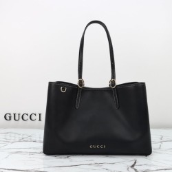 Replica Gucci GG Emblem Medium Tote Bag 815213 Black