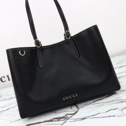Replica Gucci GG Emblem Medium Tote Bag 815213 Black