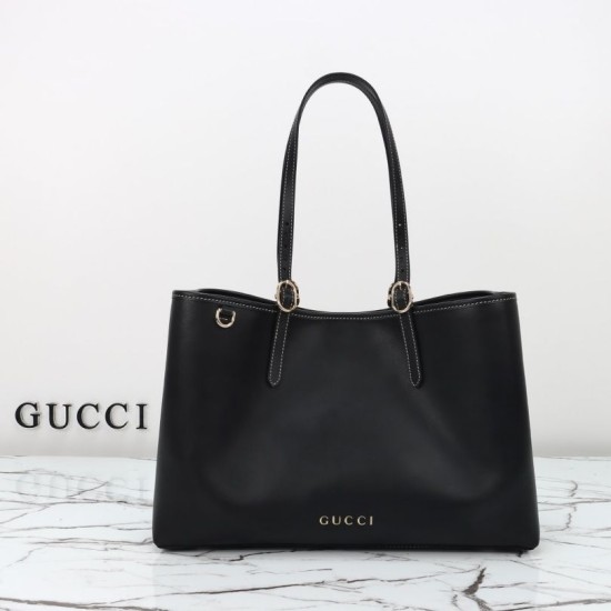 Replica Gucci GG Emblem Medium Tote Bag 815213 Black