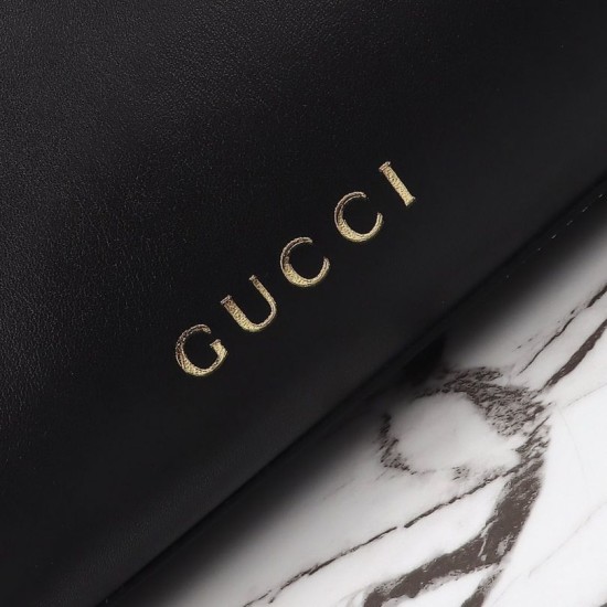 Replica Gucci GG Emblem Medium Tote Bag 815213 Black
