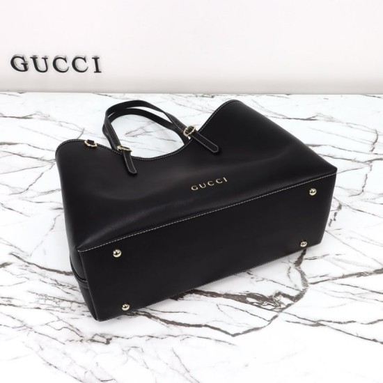 Replica Gucci GG Emblem Medium Tote Bag 815213 Black