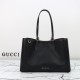 Replica Gucci GG Emblem Medium Tote Bag 815213 Black